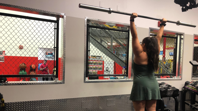 Ana, working hard at the gym.